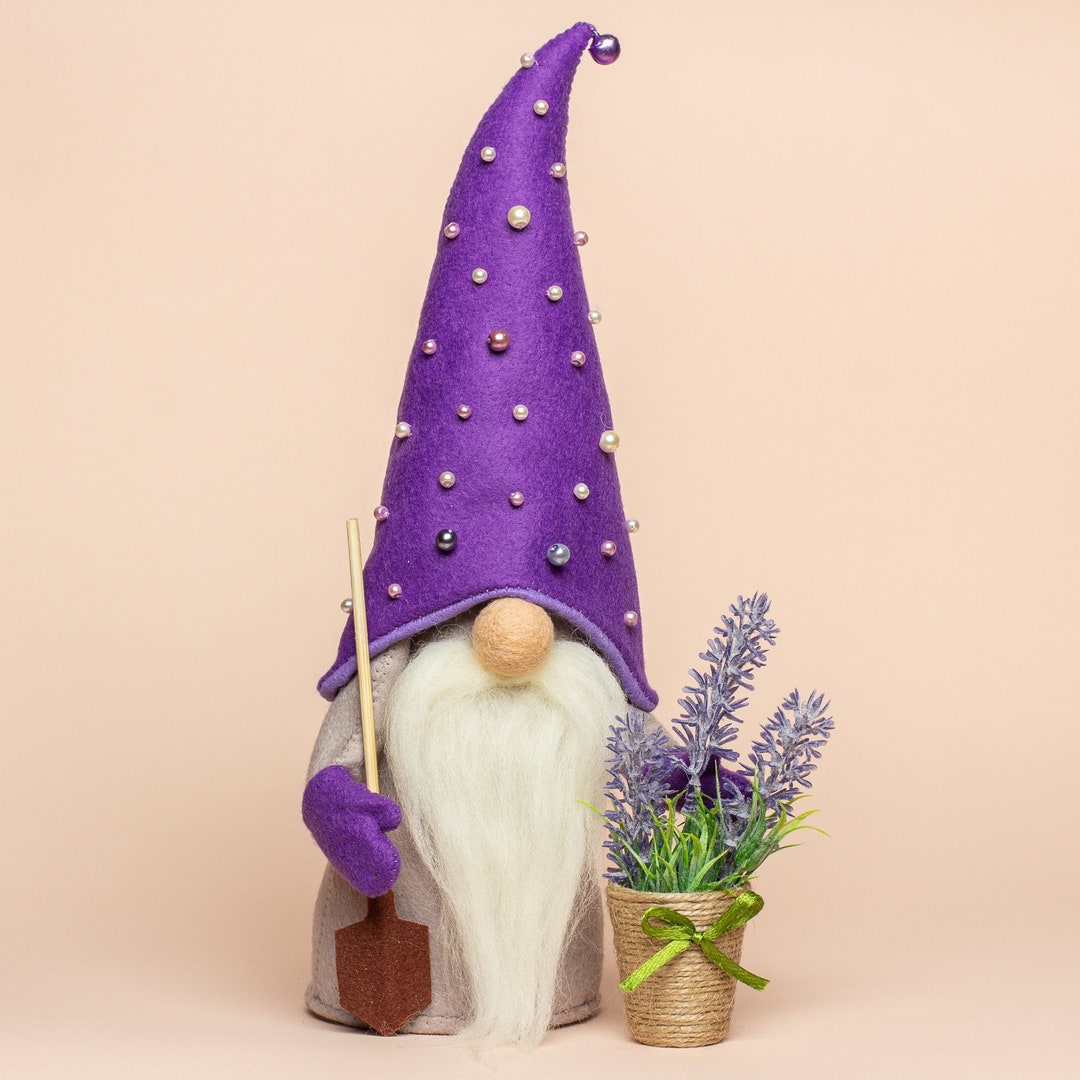 Lavender Gnome Spring Gnomes Decor Funny Gardener Girl Gnome Summer