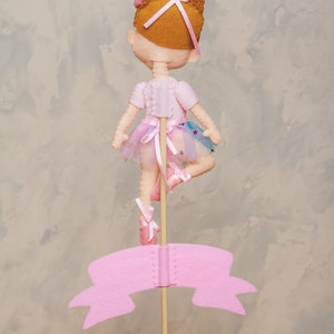 Décoration de gâteau ballerine en feutre pour fille, poupée en feutre pour décoration de chambre d'enfant, cadeau de shower de bébé, jouets suspendus, aimants pour enfants, gâteau d'anniversaire image 10