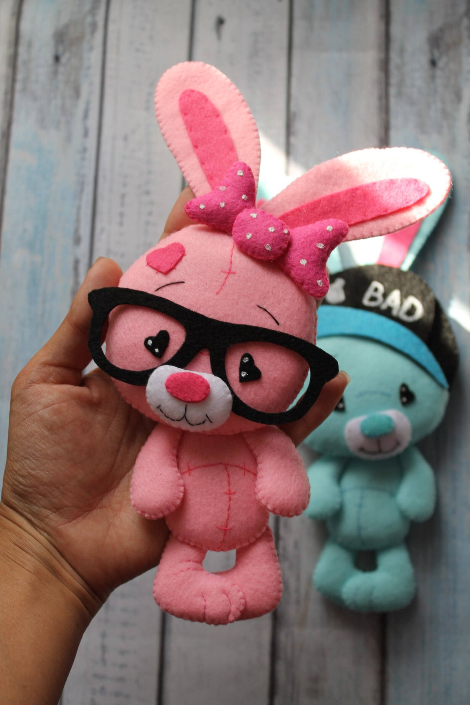 Bunny Pattern Easter Ornaments PDF Felt Pattern Rabbit Easy Sewing ...