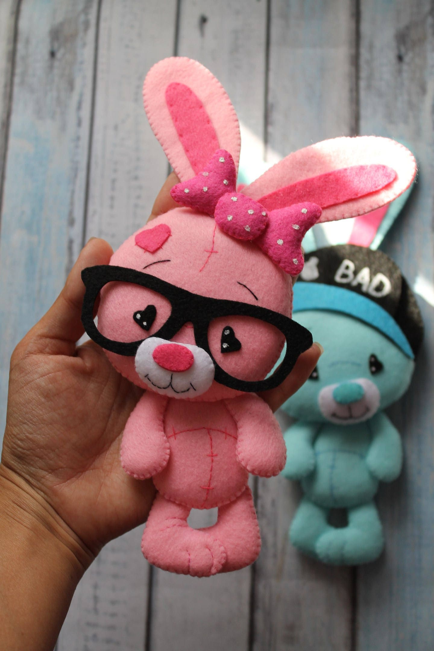 Bunny Pattern Easter Ornaments PDF Felt Pattern Rabbit Easy Sewing ...