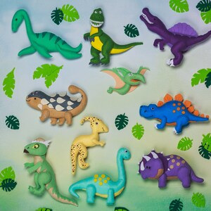 Dinosaur Christmas ornament Felt Personalized ornament toy Dino play set Felt kids toys Nursery decor T-Rex toddler Baby First birthday gift image 3