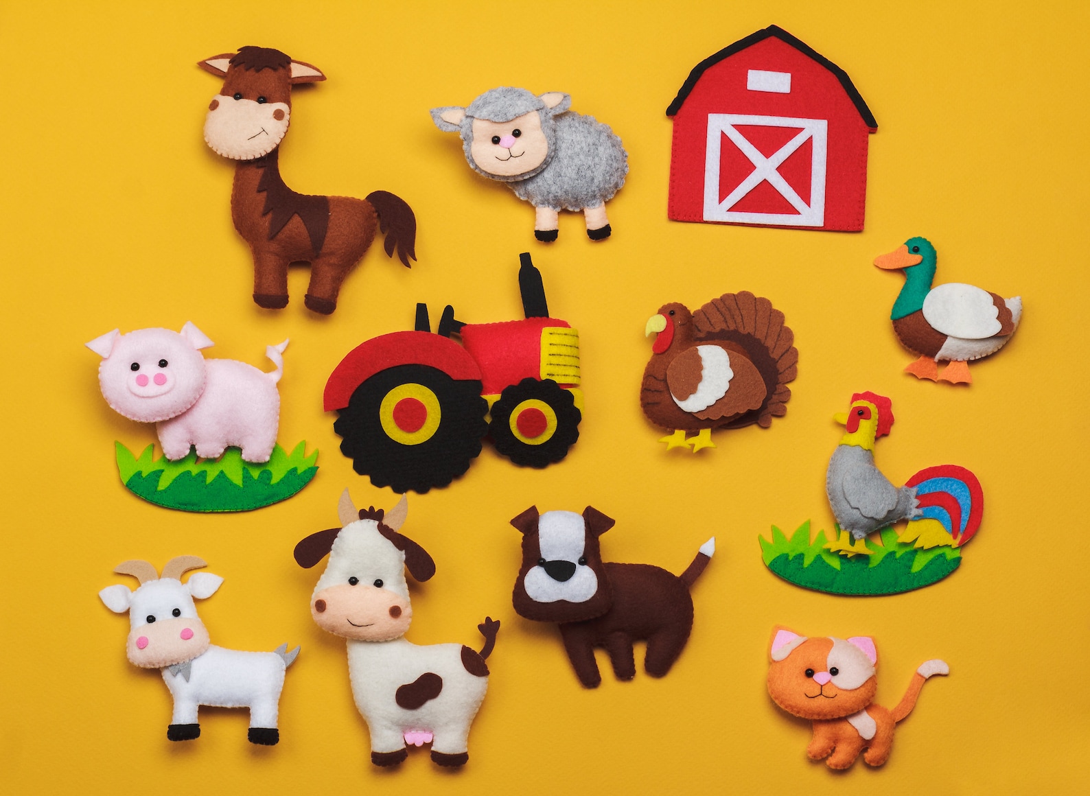 Farm Animals Christmas Ornaments Felt Kids Toys Horse Pig Cow Etsy