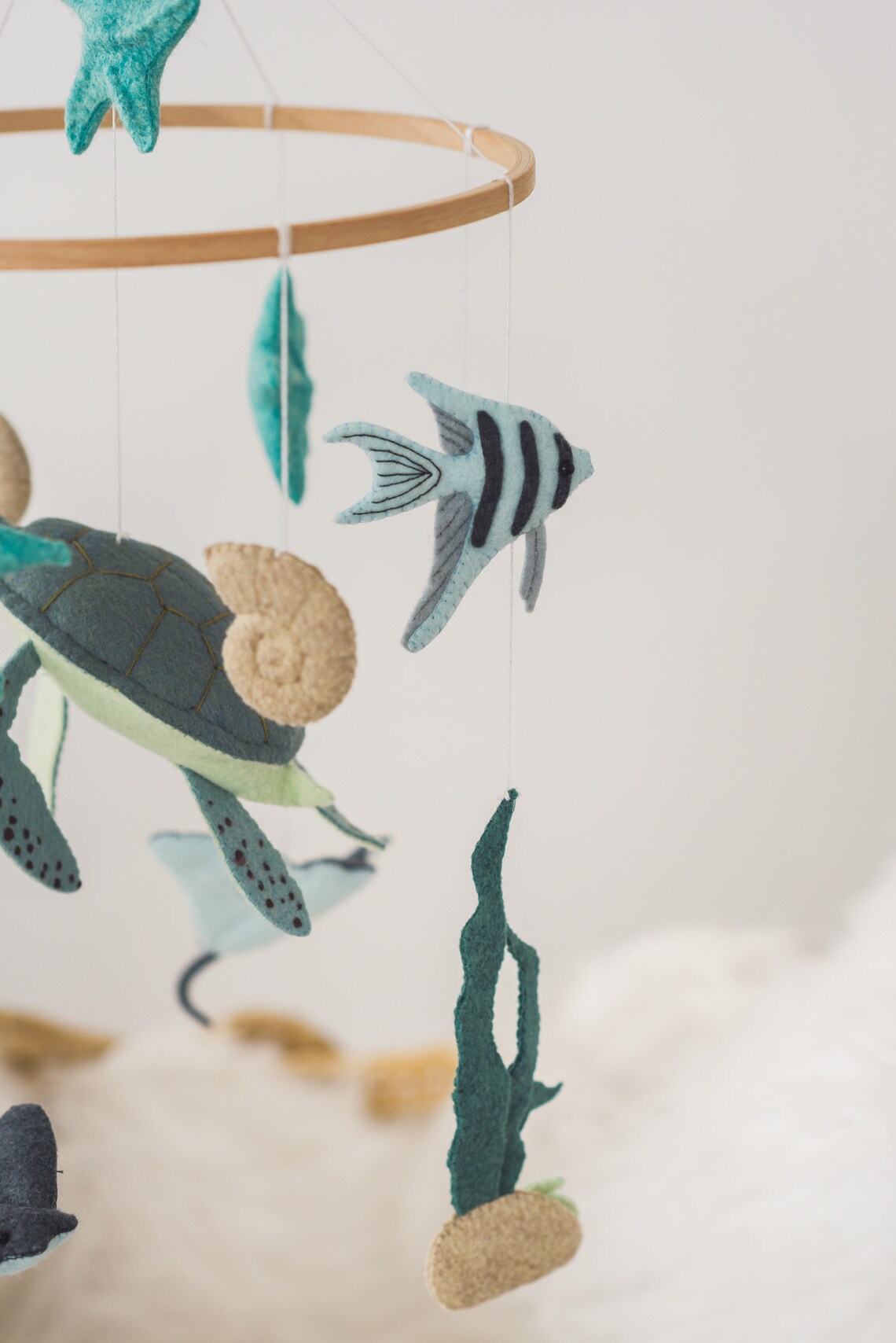 Turtle mobile for baby crib Nautical nursery decor Baby shower Etsy