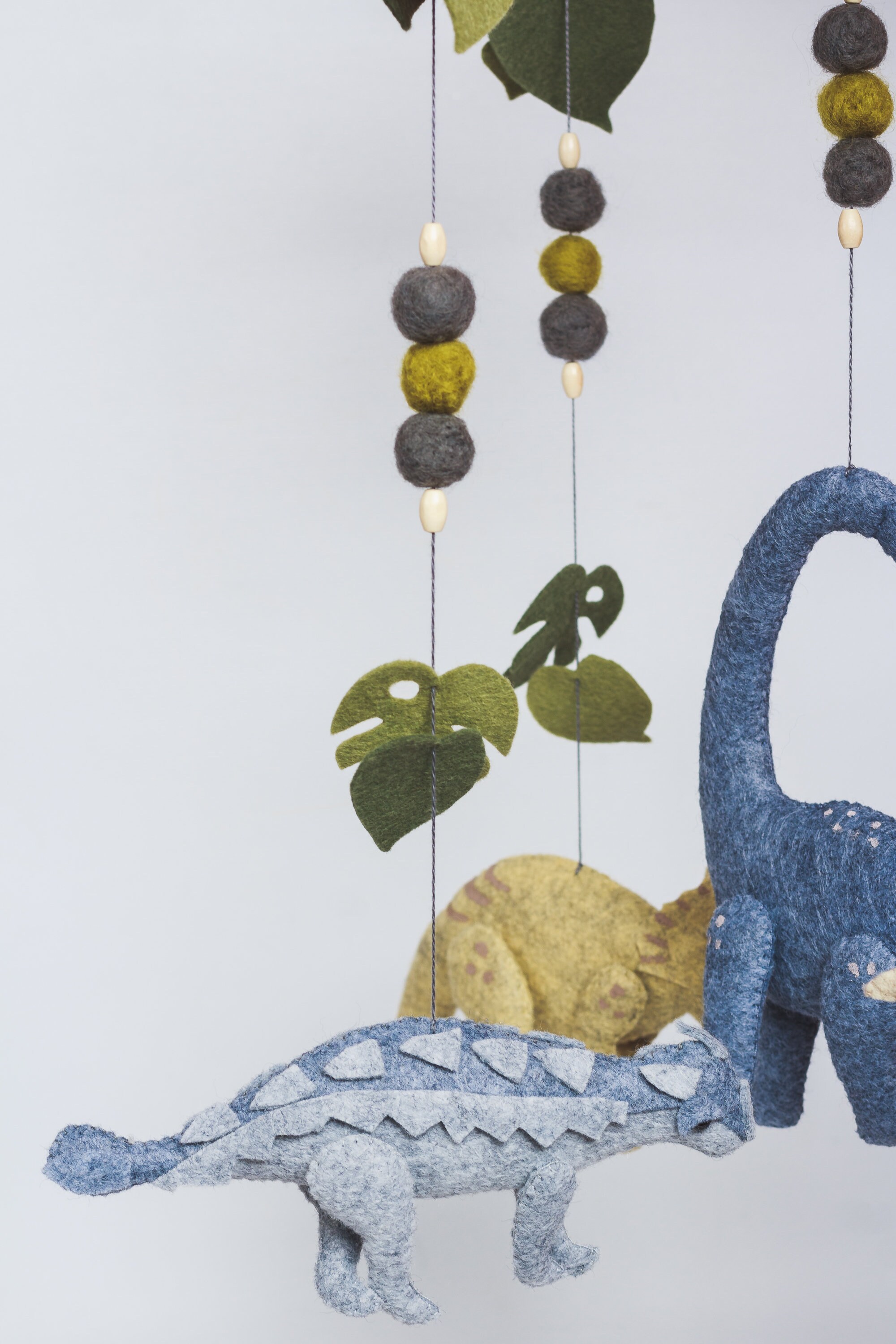 Dinosaur mobile for nursery decor Hanging felt animals mobile Etsy