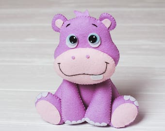フェルト製カバの型紙：ぬいぐるみ、子供部屋の装飾（PDF型紙） - Etsy