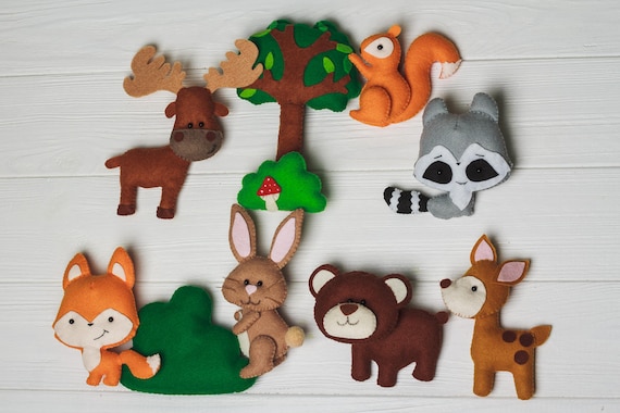 Felt Woodland Animals Bear Stuff Toy Kids Felt Toys Forest - Etsy Felt Woodland Animals Bear Stuff Toy Kids Felt Toys Forest - Etsy