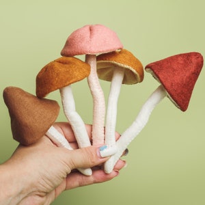 Mushroom ornament felt Christmas ornaments Mushroom Hanging decor Brown mushroom ornaments