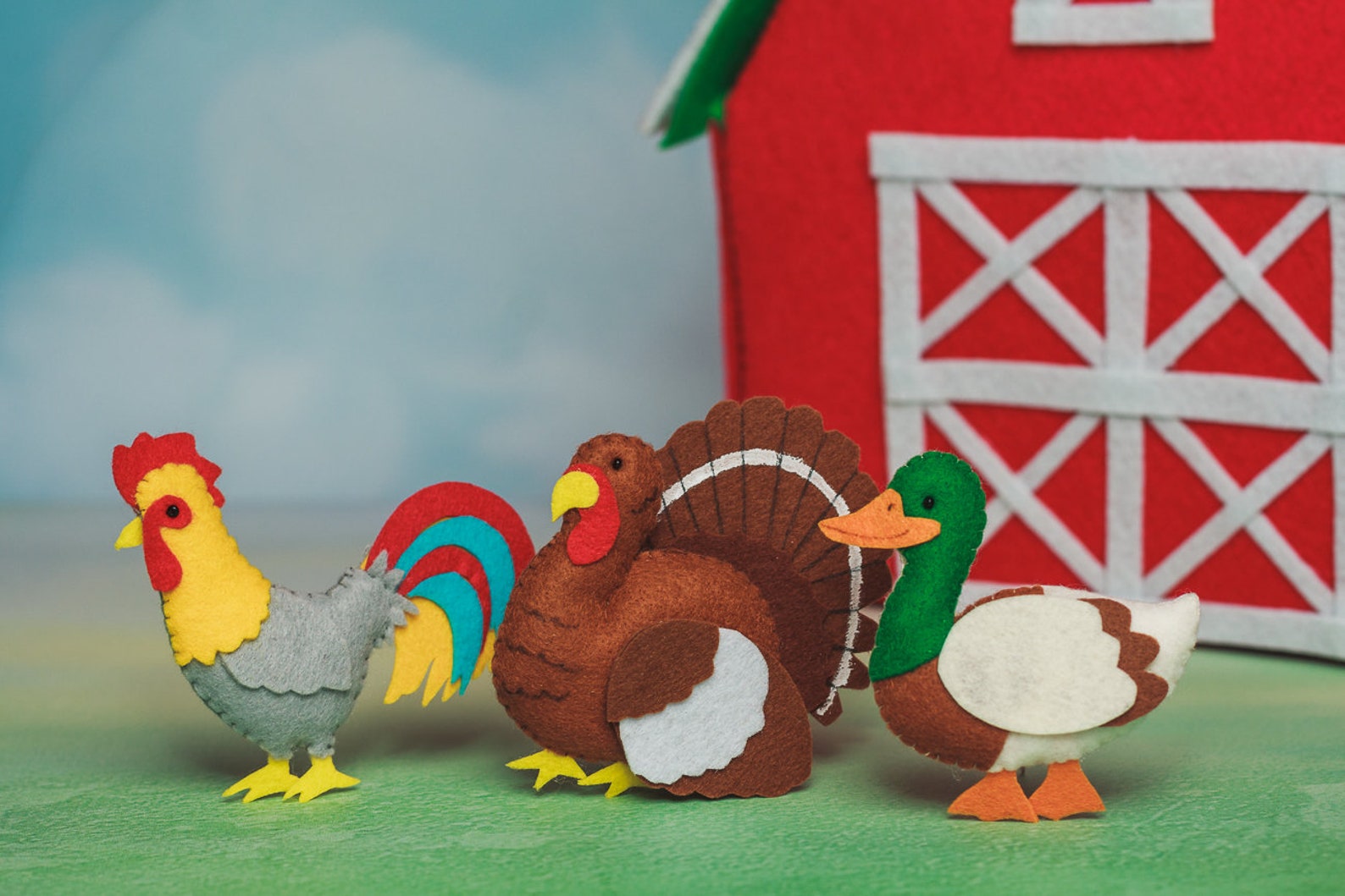 Farm Animals Nursery Decor Christmas Gift Felt Toys Plush Etsy