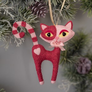 Cat ornament Custom cat ornament Personalized Pet Ornaments Felt cat plush gift Pet from photo Stocking stuffer gift Christmas ornaments image 2