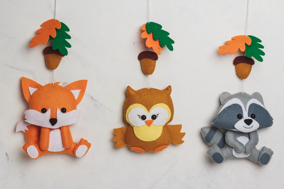 Baby Gym Toys Set for Newborns Woodland Nursery Play Mat Felt Etsy