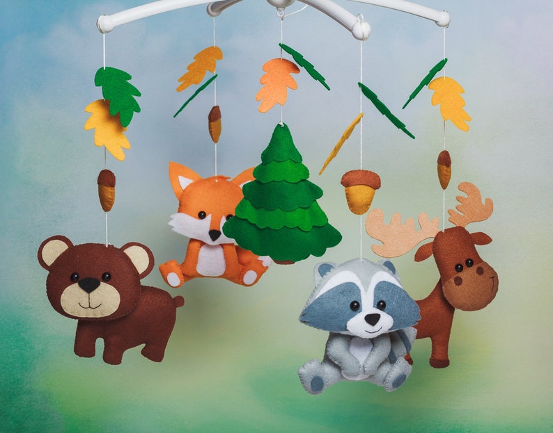 Woodland Mobile for Nursery Decor Forest Baby Mobile Baby Etsy