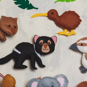 Felt australian animals Christmas ornaments Kids learning toys Magnets for toddlers First birthday gift for baby Emu Kangaroo Koala play set image 3