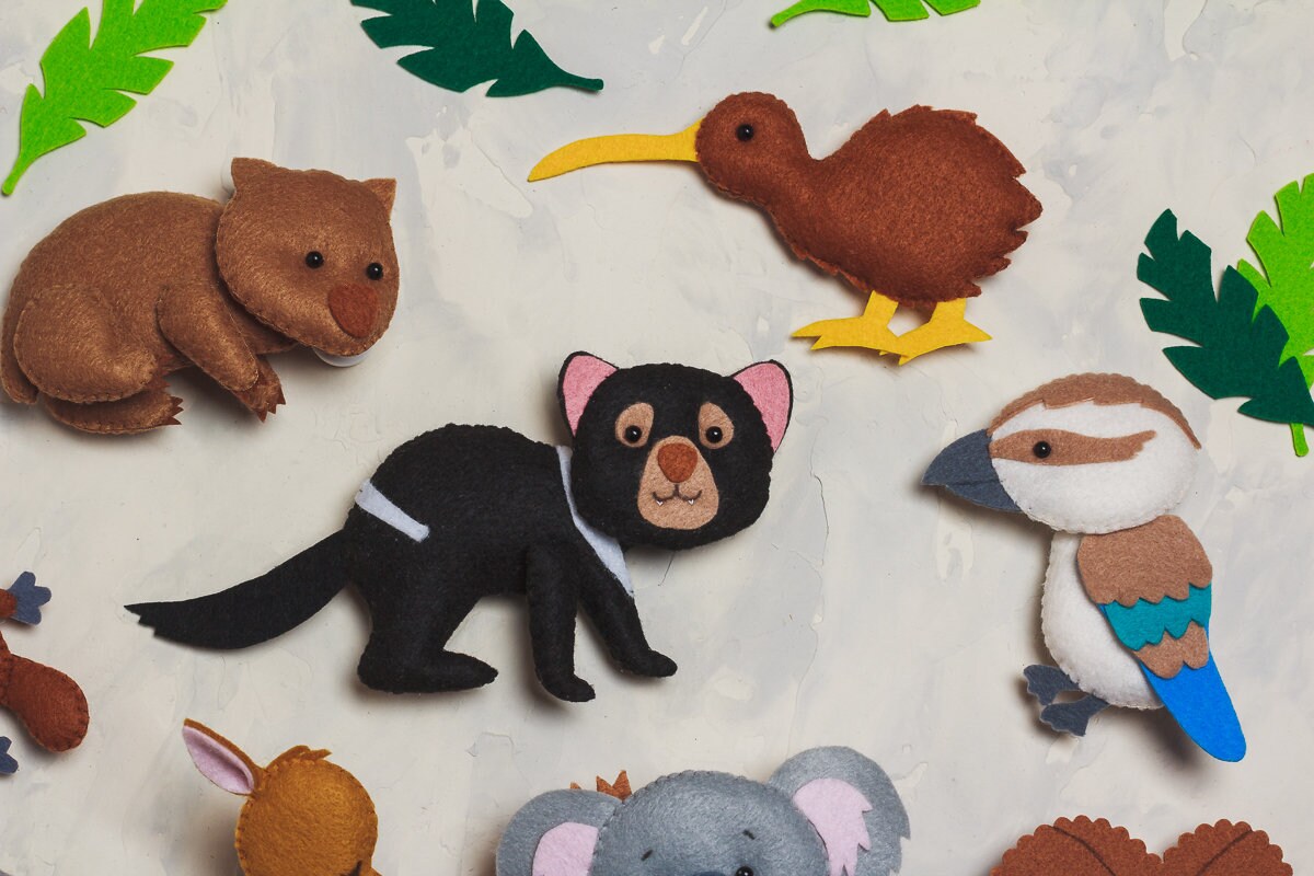 Felt Australian Animals Christmas Ornaments Kids Learning Toys Etsy Canada