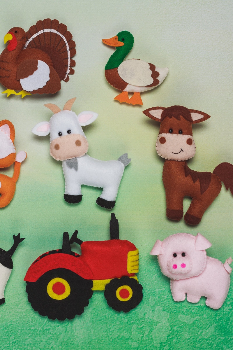 Farm Animals Baby Garland Felt Farm Animals Old Macdonald Etsy