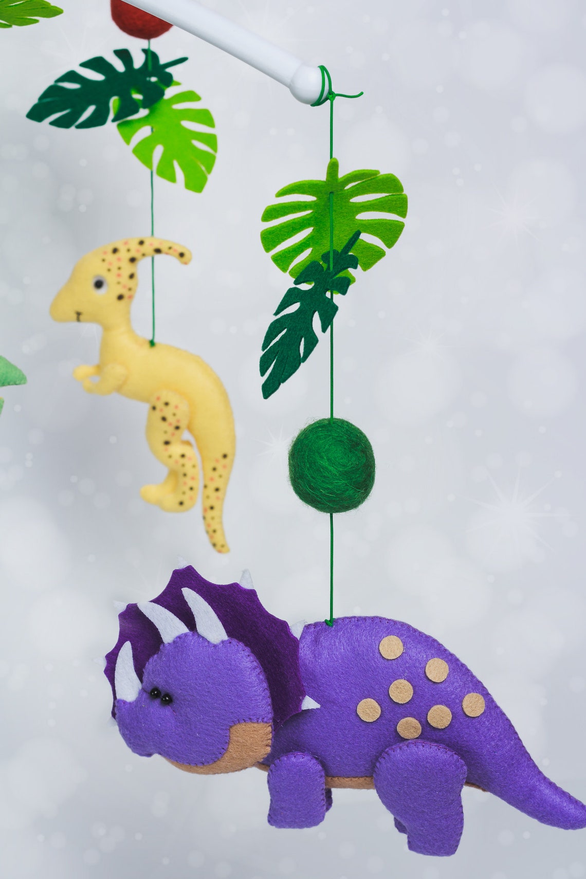 Dinosaur mobile for nursery decor Hanging felt animals mobile Etsy