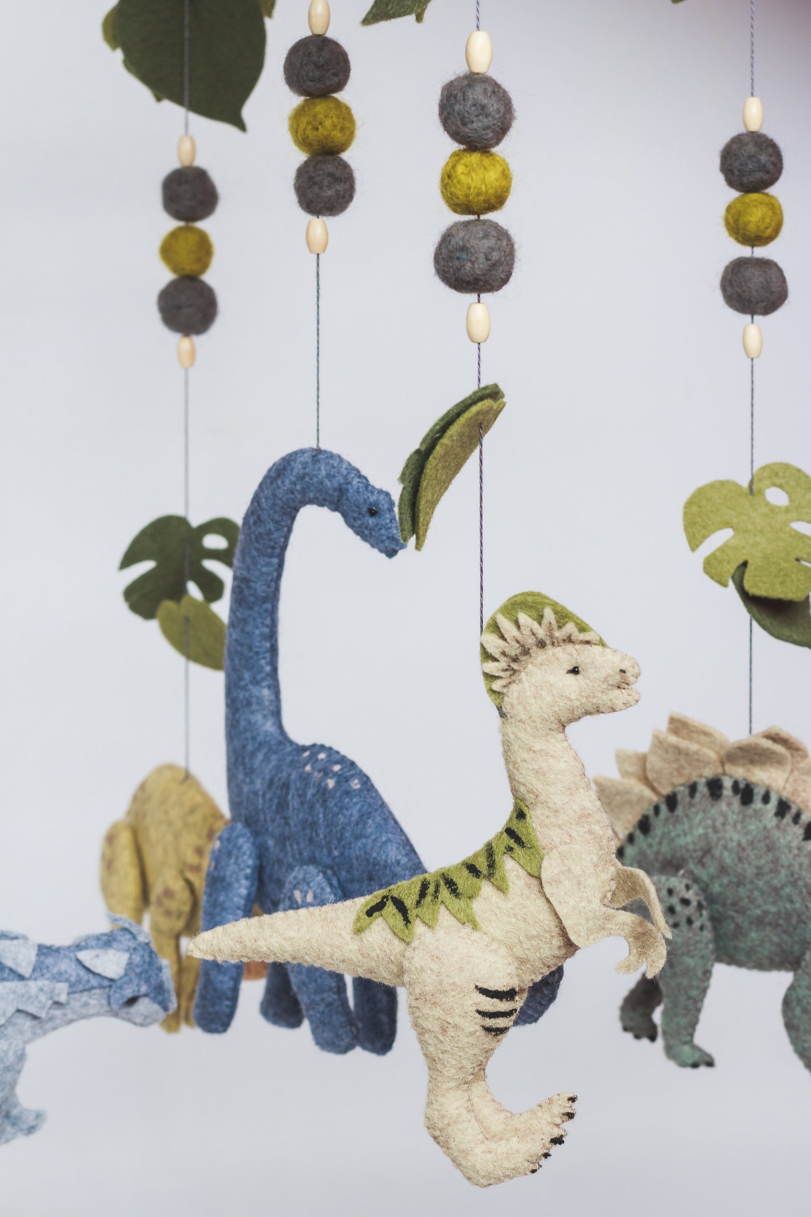 Dinosaur mobile for nursery decor Hanging felt animals mobile Etsy