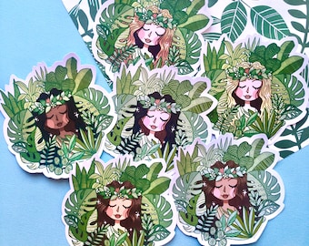 Adesivo Plant Queen - Adesivo Crazy Plant Lady - Houseplant Addict - Adesivo Plant Lady - Adesivo Houseplant Adesivo in vinile per laptop da 3,5"