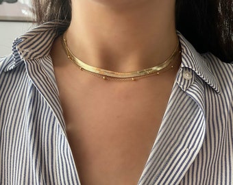 Snake Chain Choker/ 18K Gold Filled 