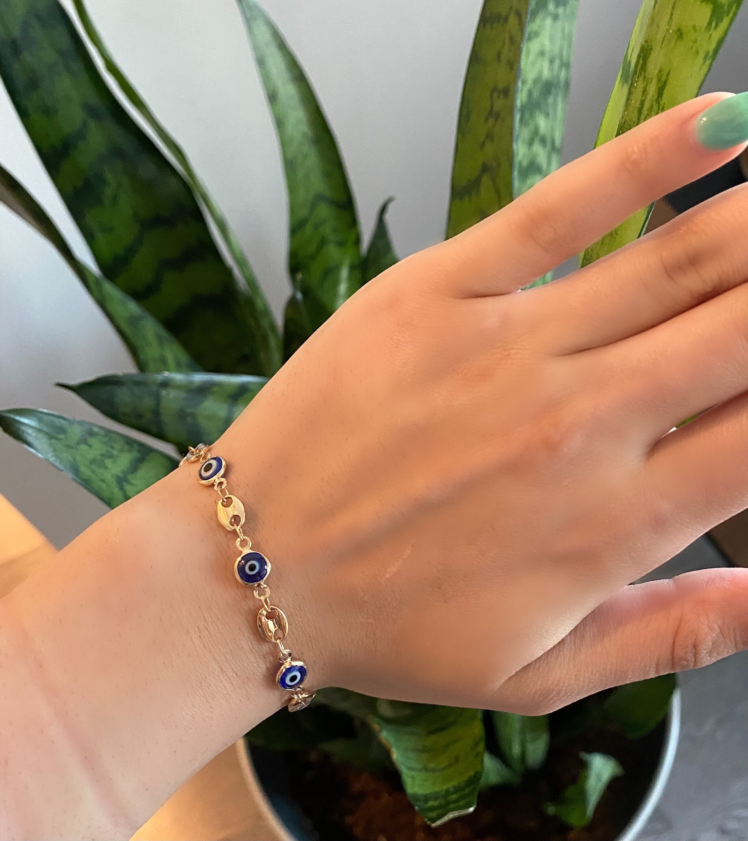 Evil Eye Bracelet/ 18k Gold Filled Evil Eye Bracelet/ Gold Etsy