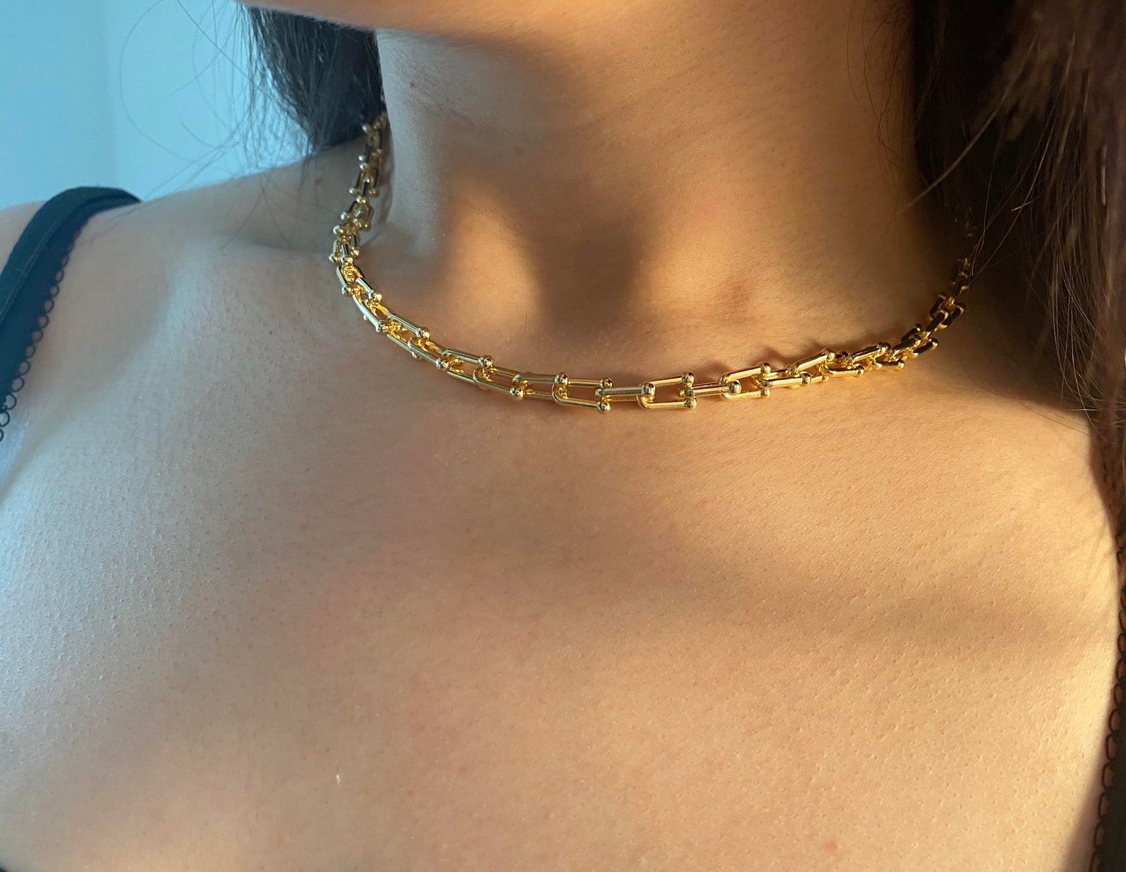 Chunky gold chain / 18k gold filled gold lock chain/ hardware Etsy