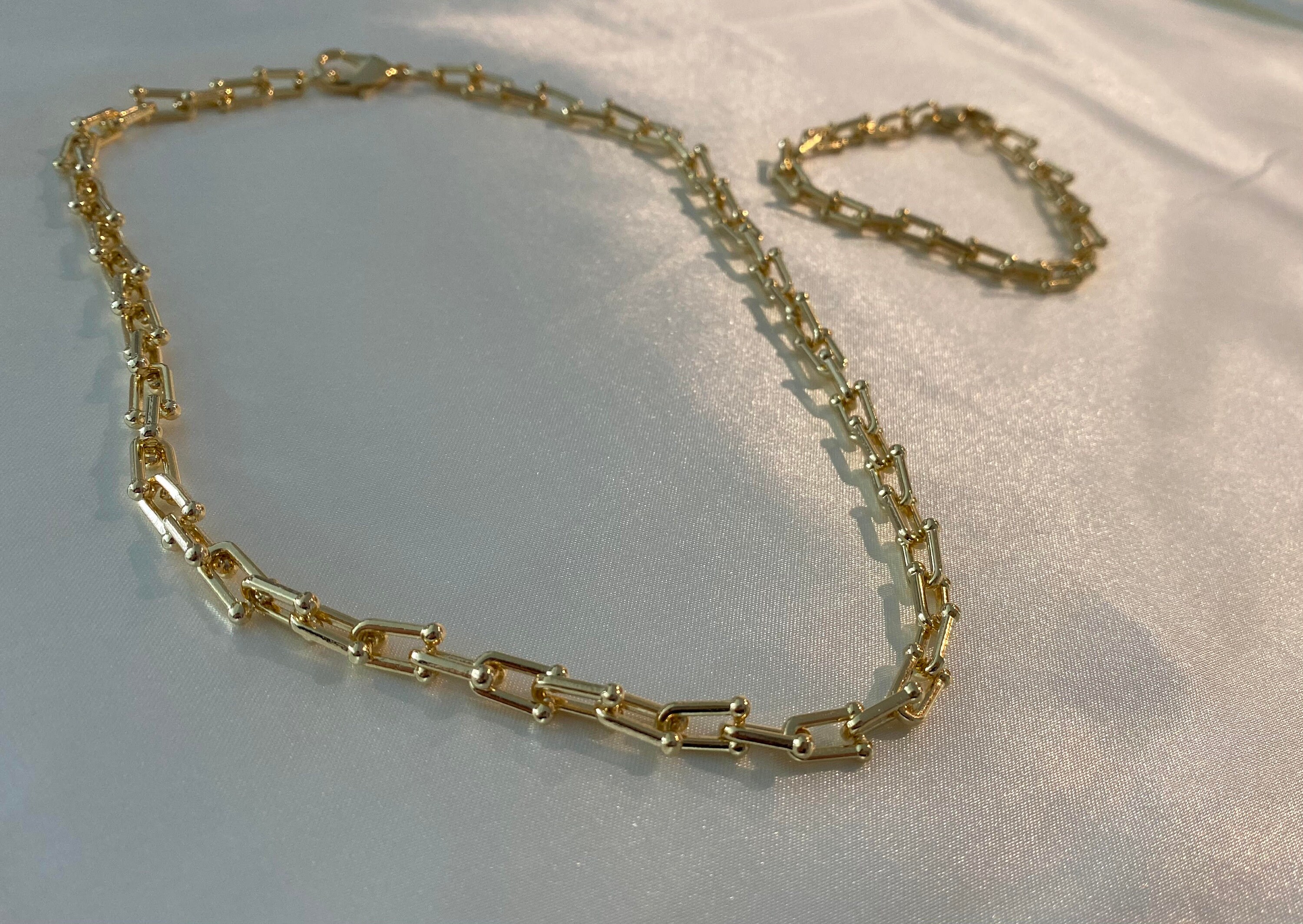 Chunky gold chain / 18k gold filled gold lock chain/ hardware Etsy