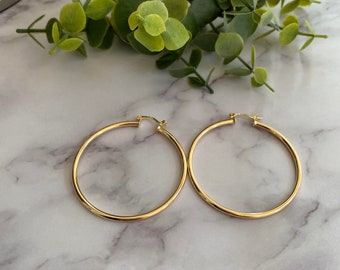 18K Gold Filled Classic Tube Hoop Earrings Many Sizes Small Medium X- Large H7 18K Gold Filled Classic Tube Hoop Earrings Many Sizes Small Medium X- Large H7