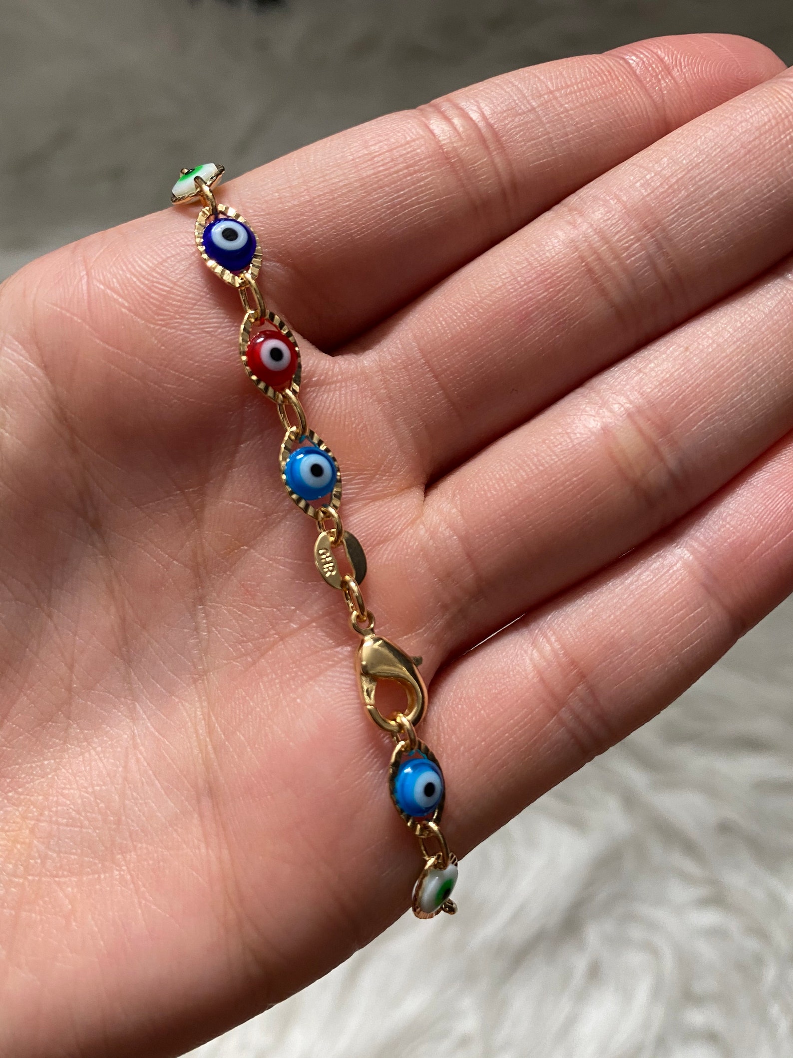 Evil Eye Anklet/ 18k Gold Filled Evil Eye Anklet/ Good Luck Etsy