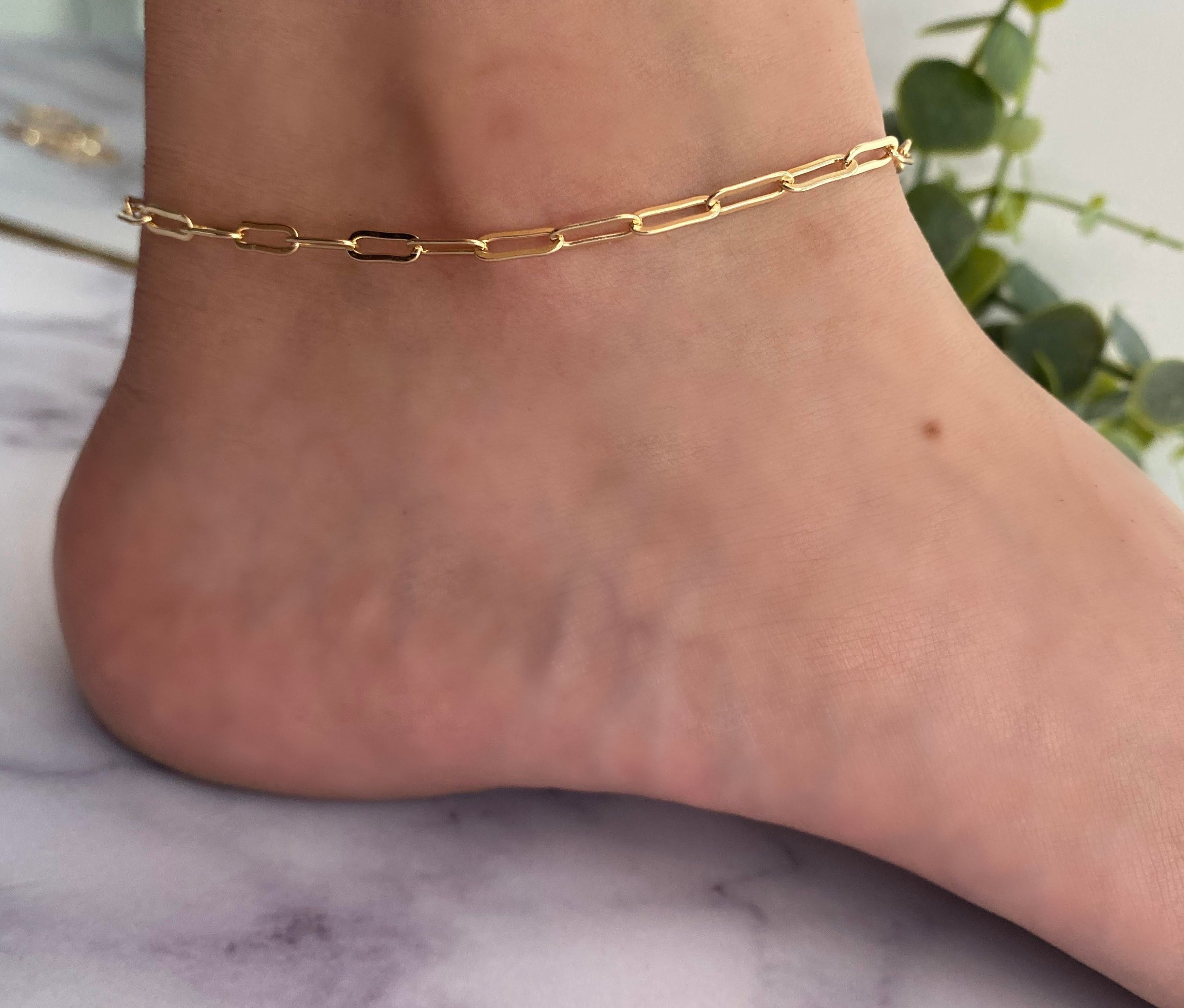 H Letter Pendant Thin Chain Anklet 18k Gold Plated Stainless Steel Ankle  Bracelet 1pc, Quick & Secure Online Checkout