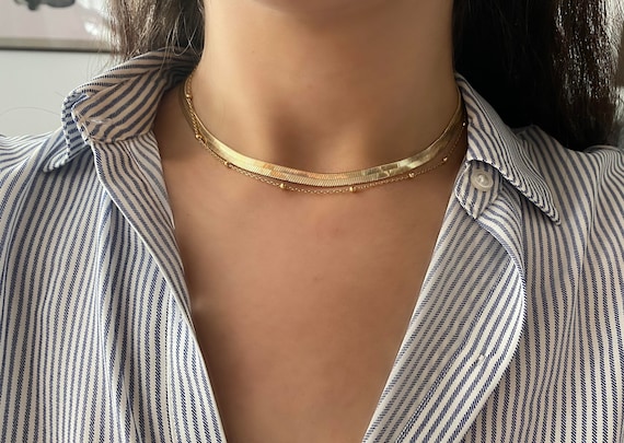 Snake Chain Choker/ 18K Gold Filled 