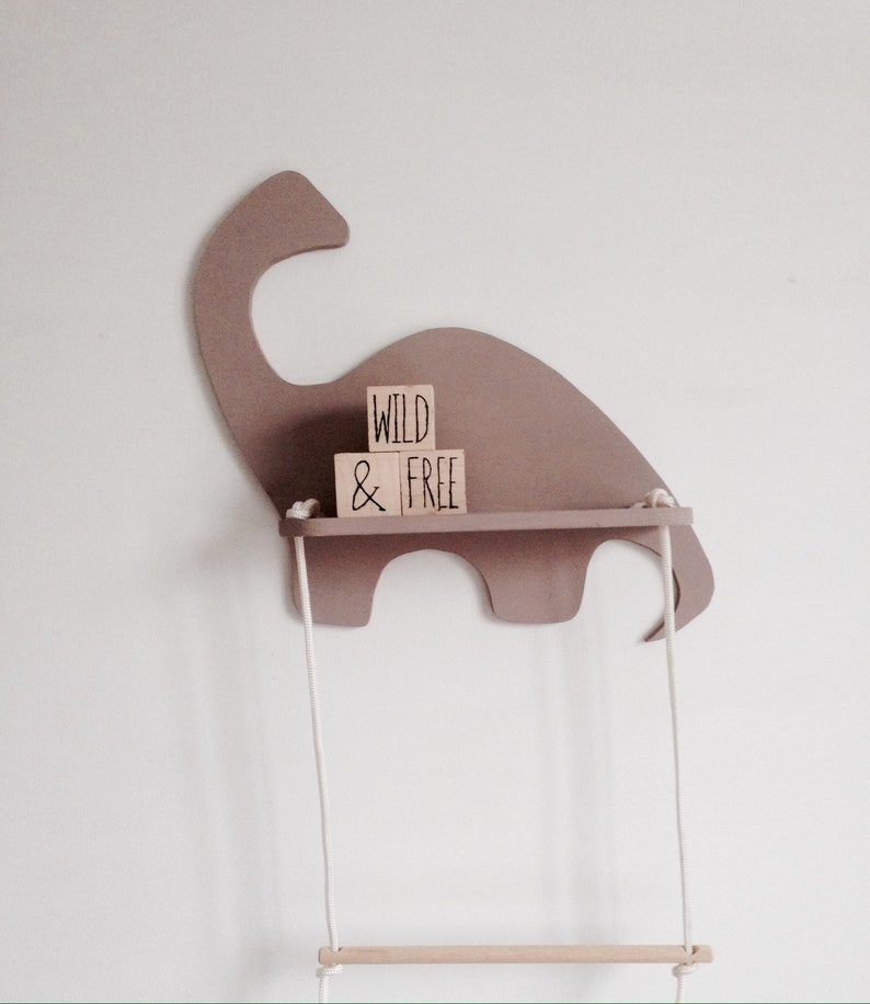 Swing Shelf Hanger Shelf Wooden Dinosaur Wall Shelf With Baby Dino Nursery Gift Kids Room Decoration Baby Shower Gift