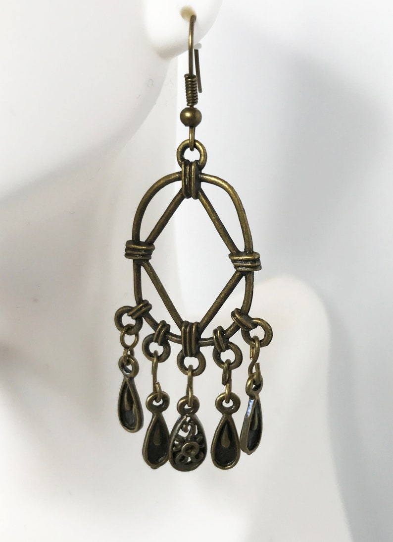 drop earrings friend or family member Antique Bronze dangle earrings gift for you BRONZE Bird Cage EARRINGS Birdcage earrings