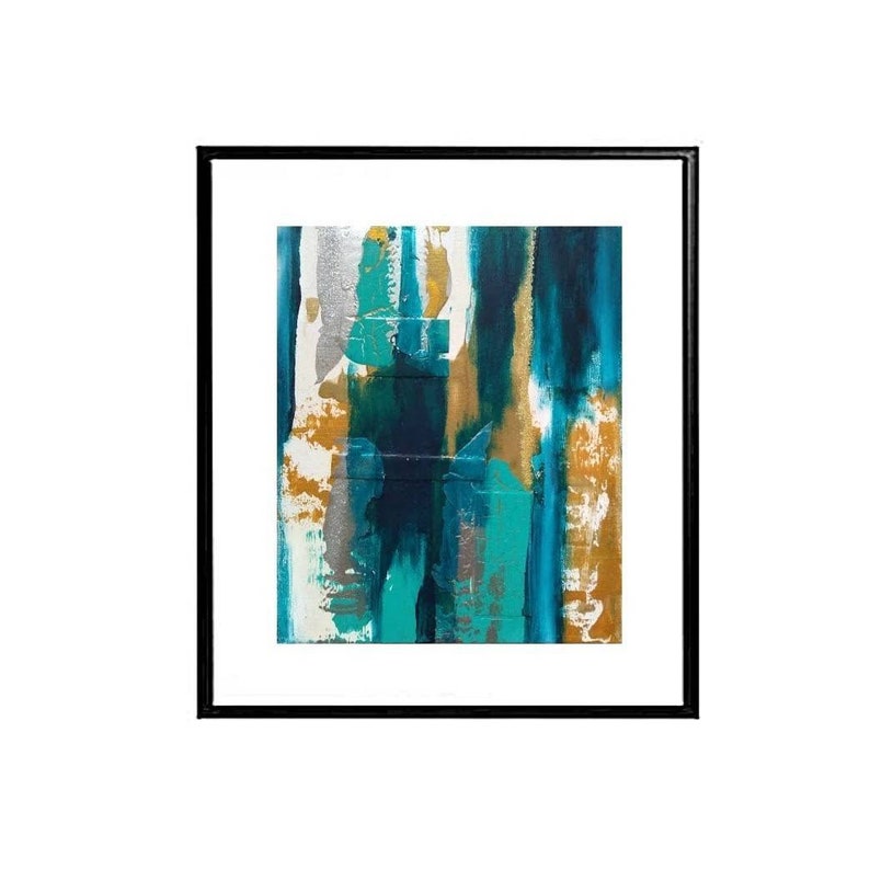 Original Painting Abstract Acrylic On Canvas Panel 10 X 12 Inch Signed By Artist London Uk