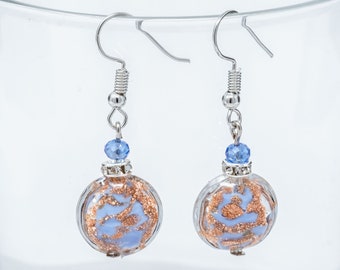 turquoise Vintage bohemian edgy earrings silver earrings Murano Glass Dangle Earrings statement earrings beaded earrings