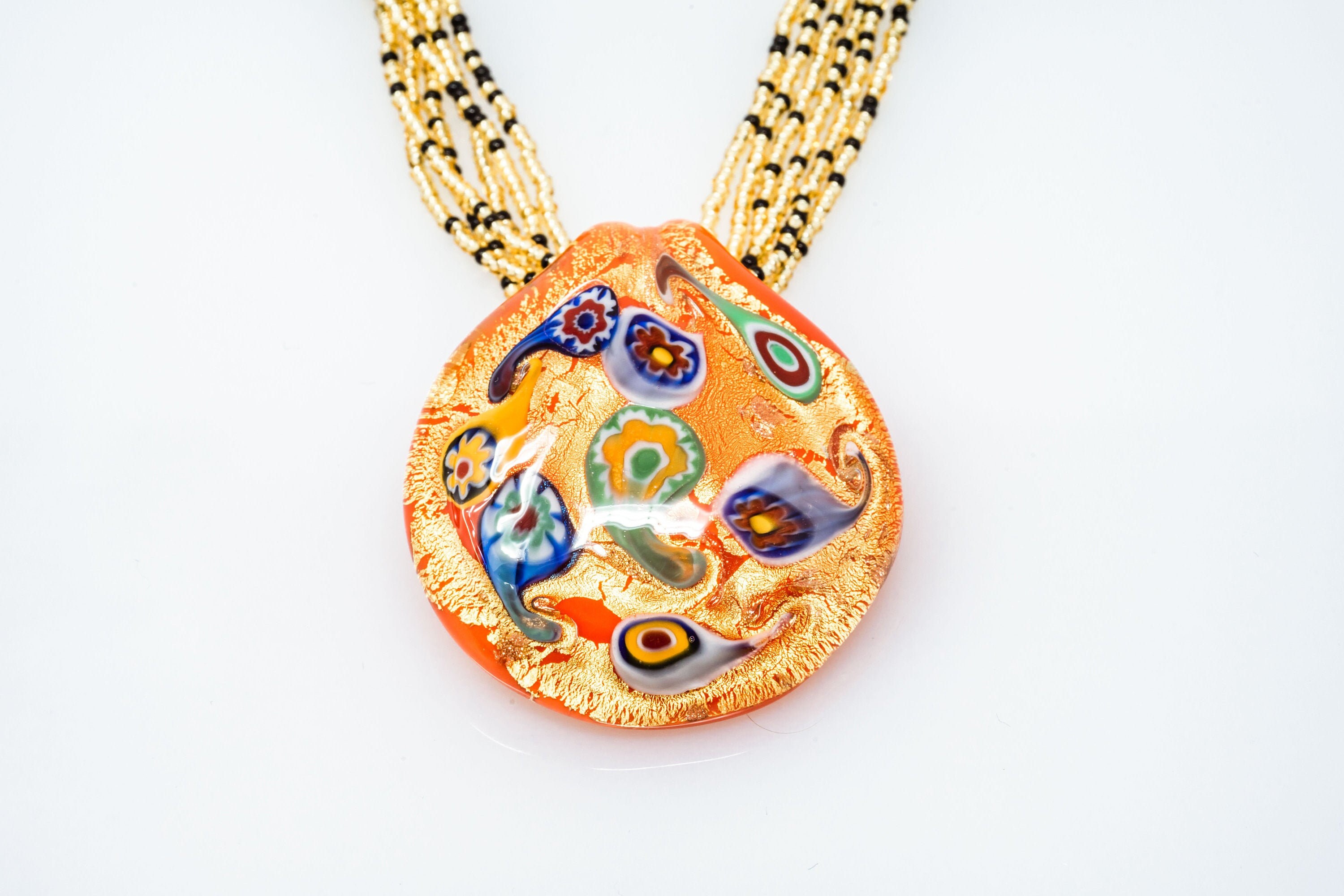 Murano Glass Pendant Necklace Venice Handmade Italian Etsy