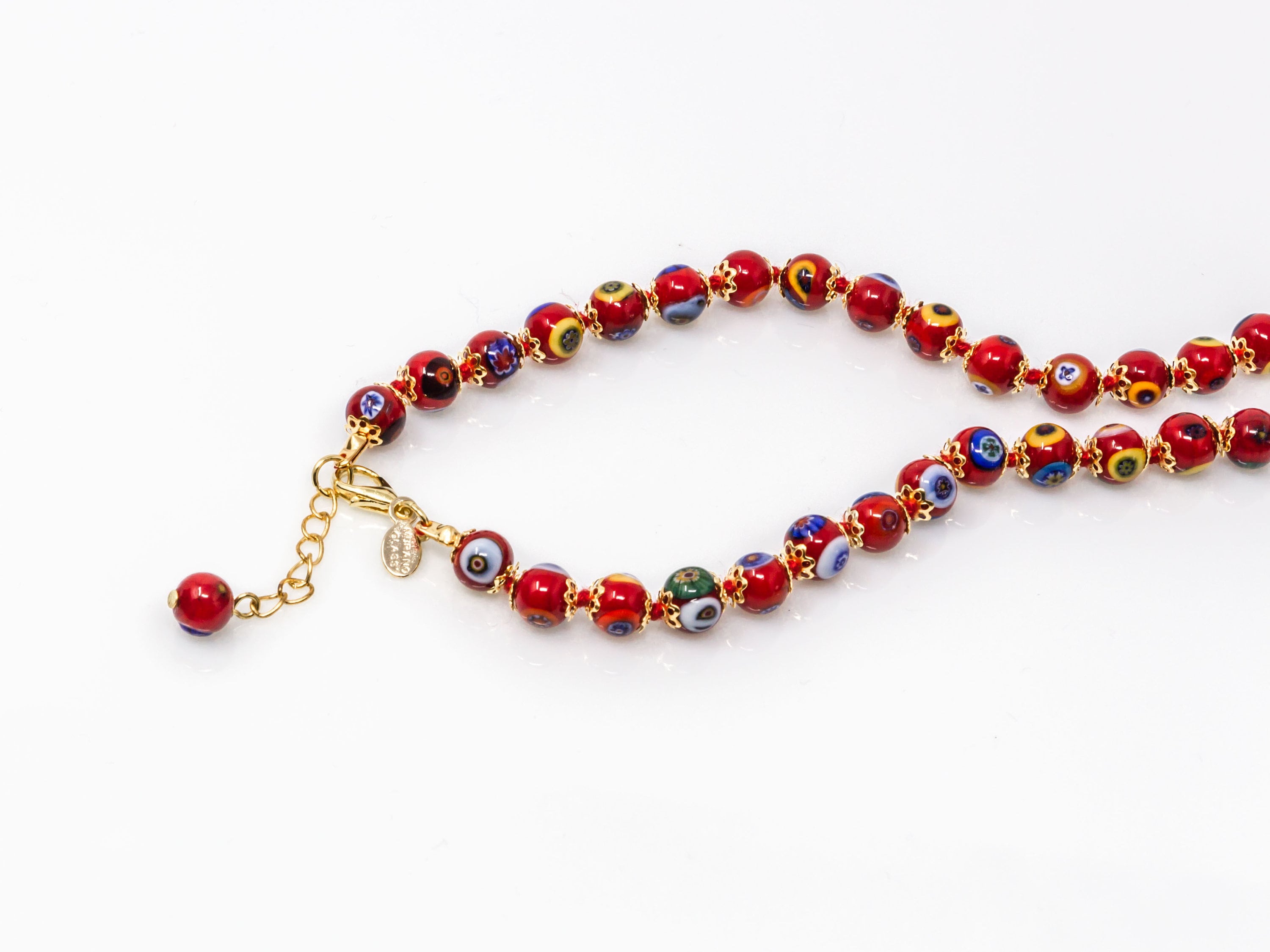 Murano Glass Necklace 42 Beads 18inches Lampwork Etsy