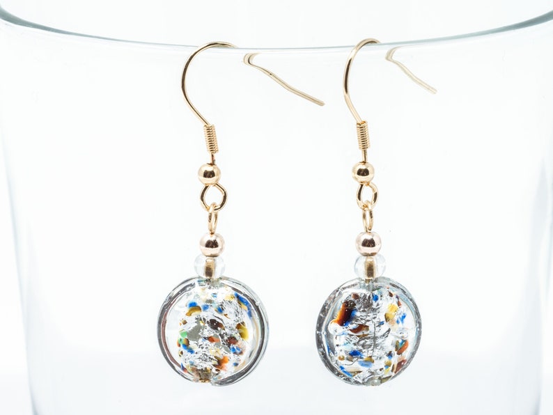 turquoise Vintage bohemian edgy earrings silver earrings Murano Glass Dangle Earrings statement earrings beaded earrings