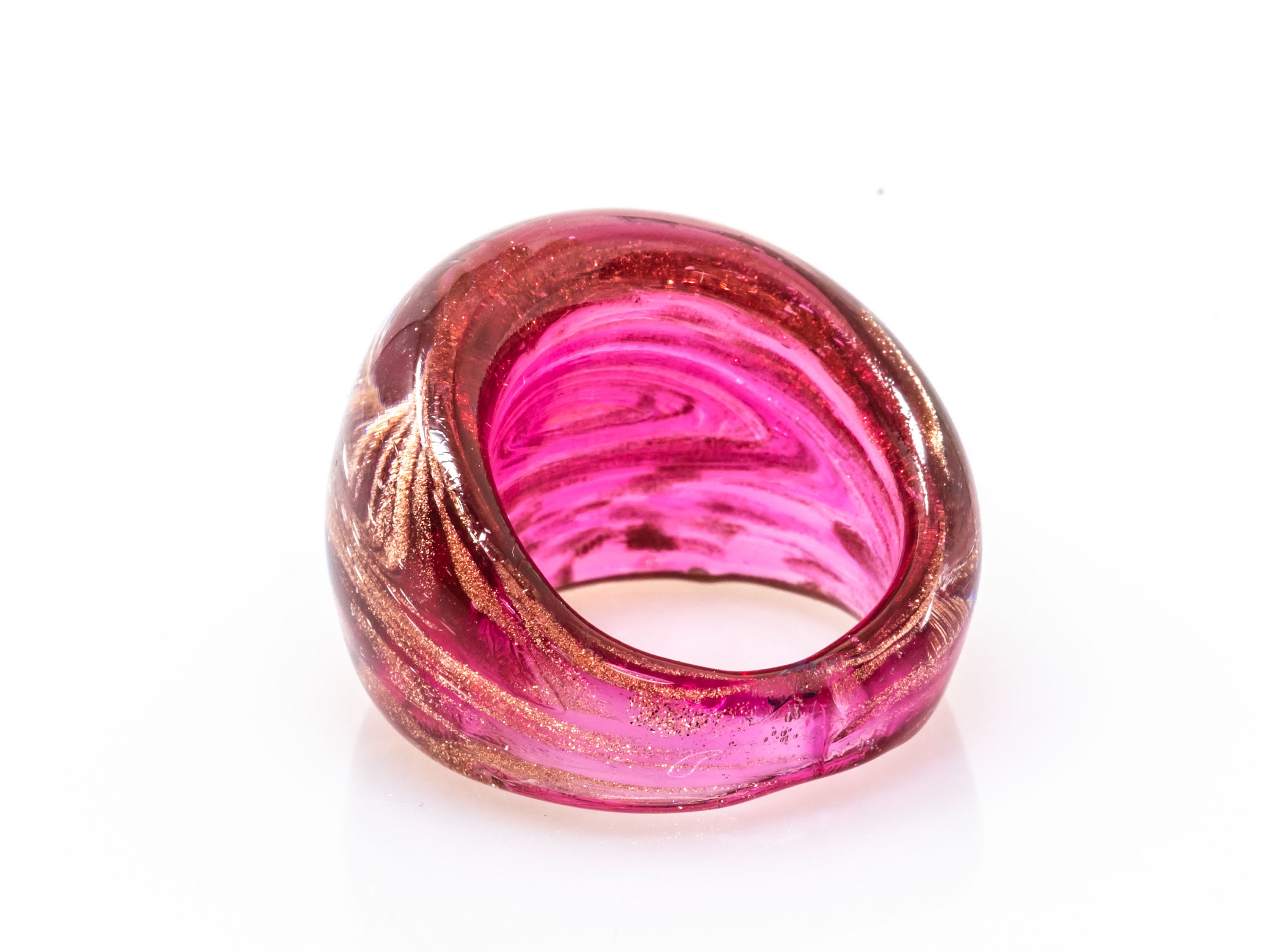 Murano Glas Ring Antik Murrina Venedig - Handgefertigter Glasring In Rot