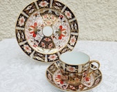 Collectable Vintage Royal Crown Derby Bone China Trio - Tea Cup, Saucer and Side Plate - Imari Pattern 2451 - 1920 39 s