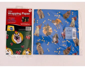 NEUES Vintage-Geschenkpapier-Set mit Hundemotiven, 2 Packungen, Weihnachten, Geburtstag