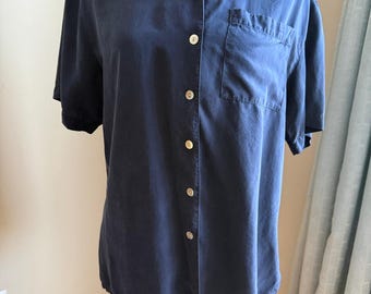 Amanda Smith Vintage 90s 100% Silk Button-Up Blouse Women’s Size 10