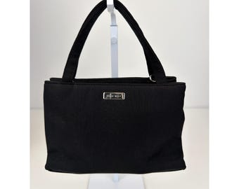 Vintage Y2K Nine West Mini Tote Bag Zwart Minimalistische Micro Handtas