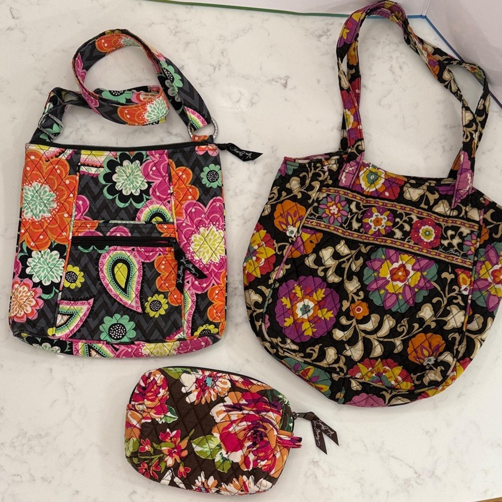 Vera Bradley Quilted Backpack Bookbag Satchel Floral Purse Suzani Print Boho Vera Bradley Suzani - Etsy main image 2
