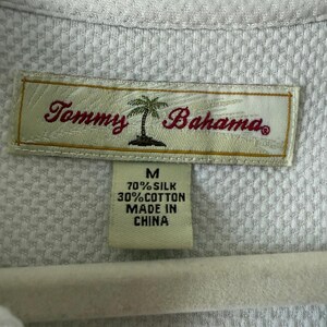 Tommy Bahama Silk Cotton Long Sleeve Polo Shirt White Size M Vintage Y2K Resort image 5