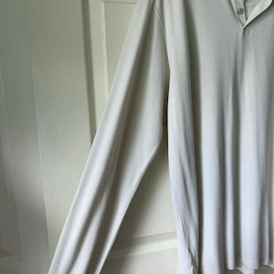 Tommy Bahama Silk Cotton Long Sleeve Polo Shirt White Size M Vintage Y2K Resort image 3