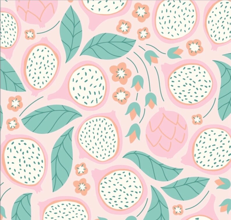Organic Dragon Fruit Change Pad Baby Girl Bedding Flowers Crib Sheet Mint Dragon Fruit Baby Bedding Tropical Nursery Dragon Fruit