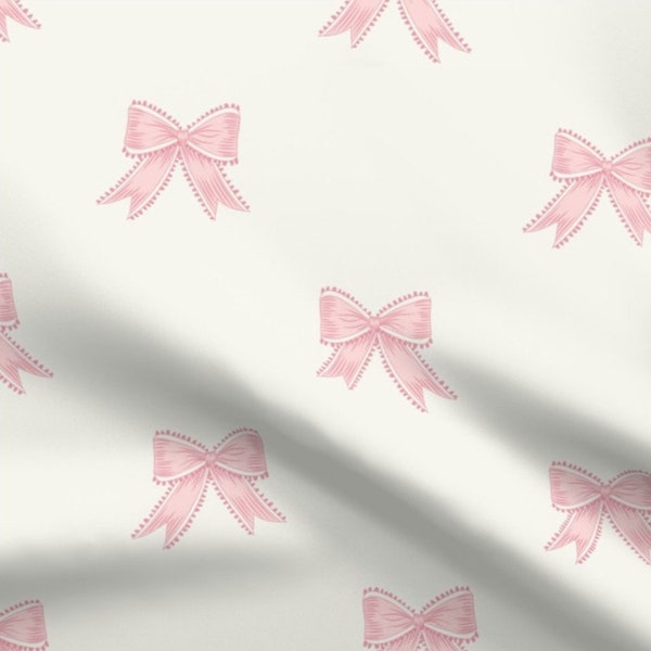 Pink Ribbon Bows Crib Sheet,  Baby Girl Bedding, Soft Pink Ribbon Bows Fitted Crib Sheet, Pink Bow Nursery, Pink Bow Change Pad Cover