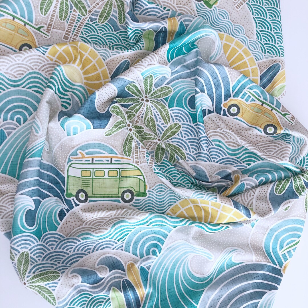 Surfer Crib Sheet, Beach Crib Sheet, Vintage Surfer Cars Change Pad, Beach Swaddle Blanket