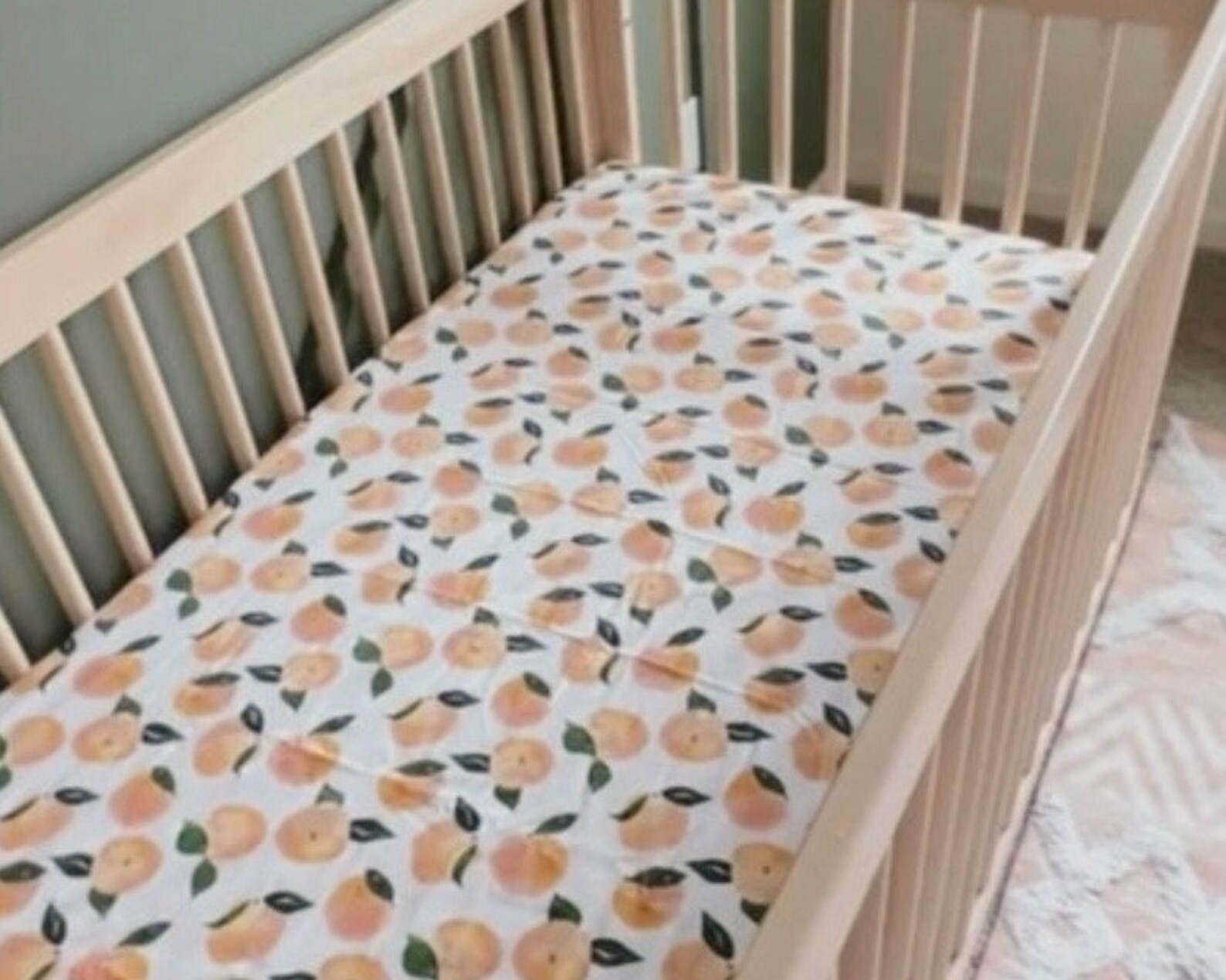 Watercolor Peach Crib Sheet Peach Crib Bedding Peach Etsy