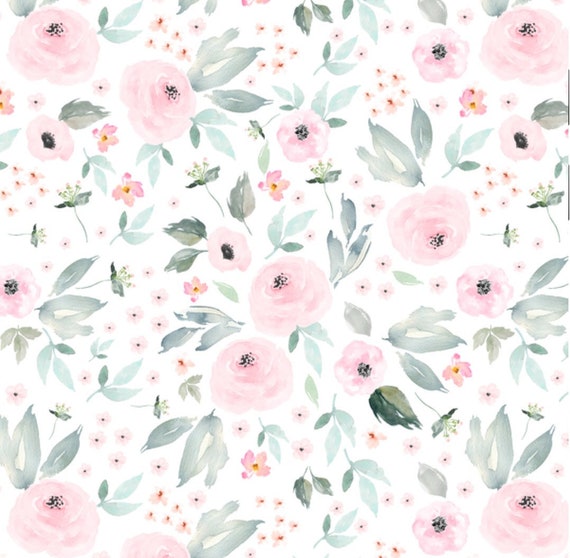 pink floral crib sheet