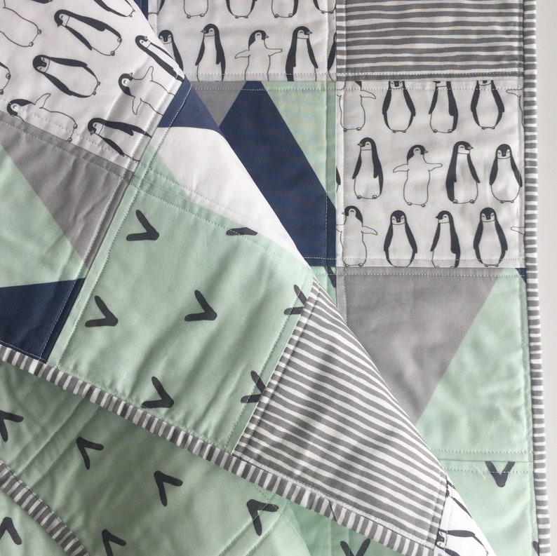 penguin crib bedding